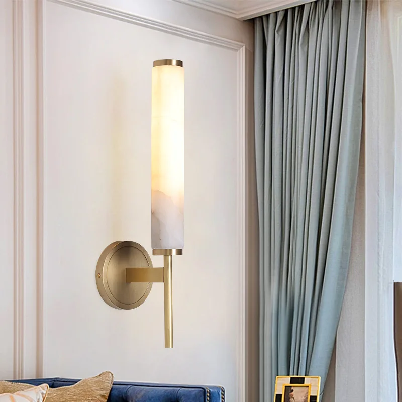 Настенные лампы E14 из меди лампа натурального мрамора для гостиной простой