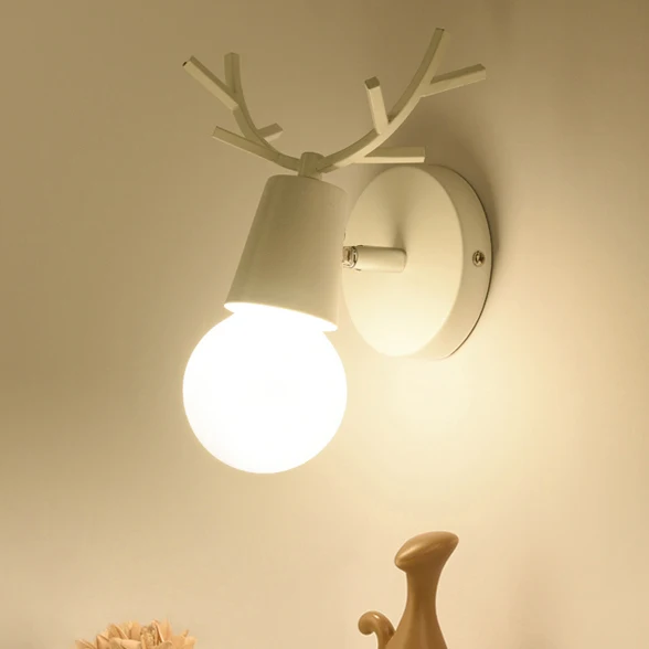 1 wall light white Подвесные светильники из цельного дерева E27 с железным абажуром для гостиной, современный светодиодный разноцветный подвесной светильник для столовой - Цвет корпуса: 1 wall light white