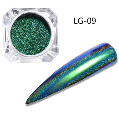 LG09 0,2 г/кор. голографические блестящие лазерные Порошковые блестки для ногтей маникюр Дизайн ногтей хром пигмент ногти "сделай сам" 12 цветов на выбор - Цвет: LG09