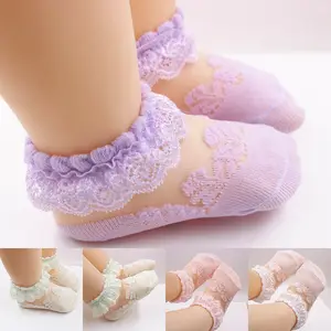 Новые летние носки из сетчатого материала с цветочным узором для малышей хлопковые Дышащие Детские носки до щиколотки для девочек Аксессуары S-XXL