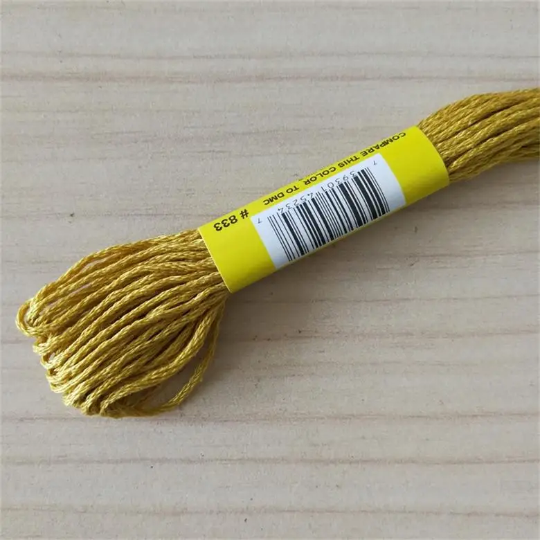 DMC 833 DMC качественные цвета 12 мотков 8,7 ярдов двойной мерсеризованный хлопок вышивка нитью Вышивка крестом 6 нитей, DMC диаграмма Колонка 12 - Цвет: DMC 833