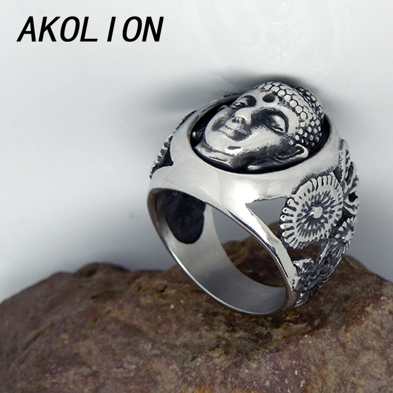 Akolion старинные серебряные кольца для женщин и мужчин ювелирные изделия будда