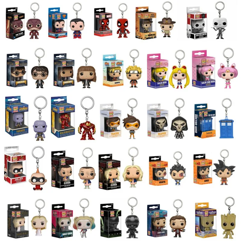 Funko pop Marvel Мстители США капитан Лига Справедливости dragon ball Z Grootted Вегета брелок фигурки игрушки рождественские подарки