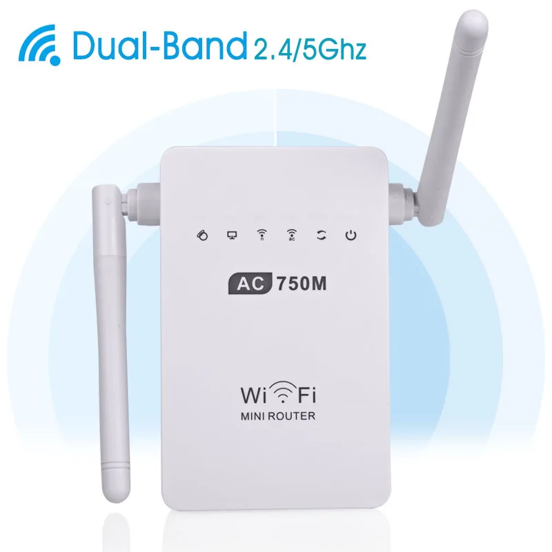 Оригинальные мини Wi-Fi маршрутизатор Dual-Band 2.4/5 ГГц 750 Мбит/с Беспроводной