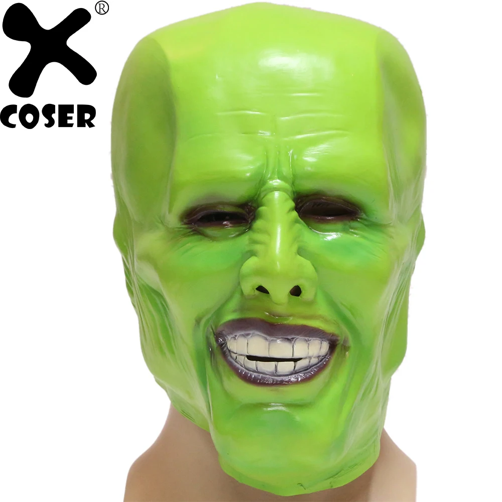 XCOSER маска Джим Керри Зеленый анфас для взрослых аксессуары косплея 2019 Хэллоуин
