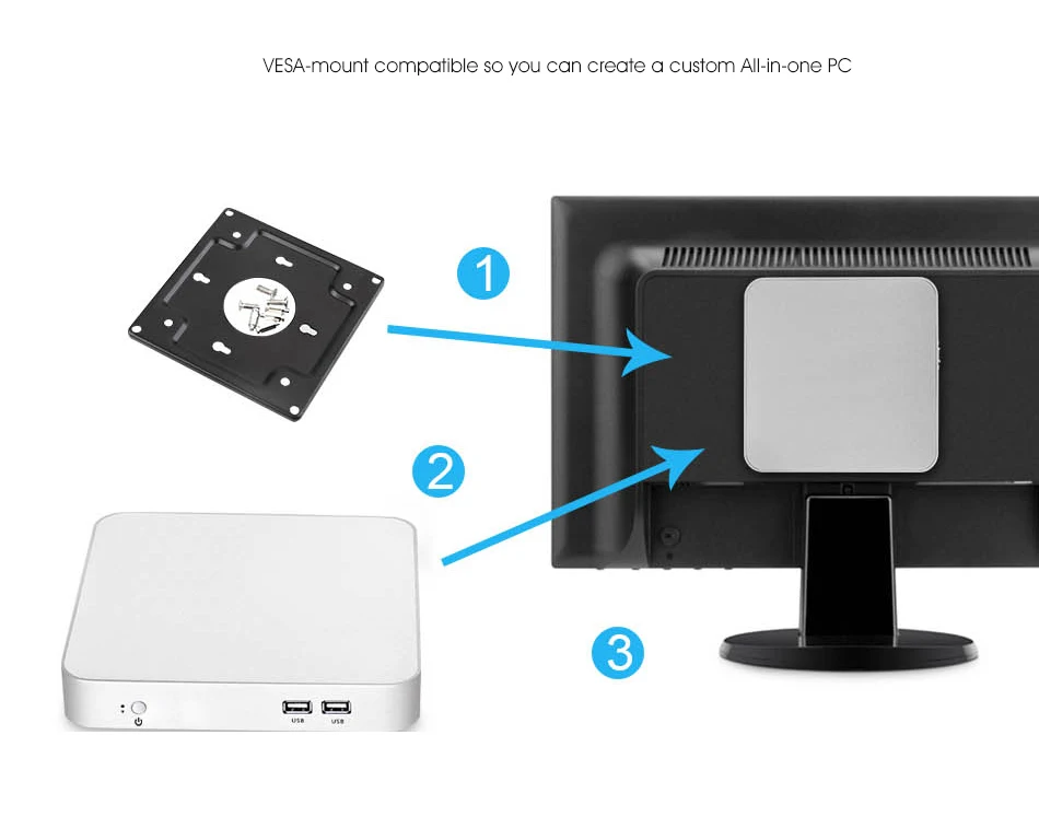 Мини-ПК Intel Core i7 7500U i5 7200U i3 7100U Windows 10 4K UHD игровой ПК HTPC HDMI VGA 300M WiFi Gigabit Ethernet двойной накопитель