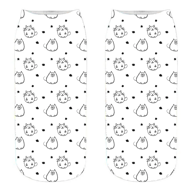 3D Кот печати для женщин модные детские гетры унисекс с рождественским рисунком в