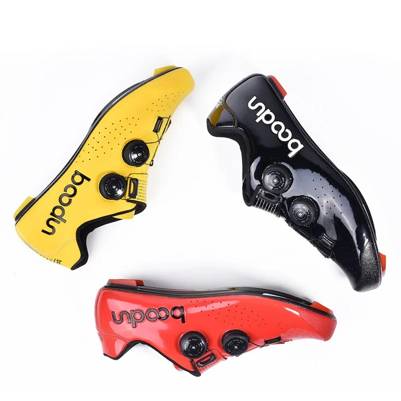 

BOODUN Men Ultralight Road Carbon Fiber Sole Road Bike Shoes Cycling Shoes Racing Bicycle Shoes with Double Rotating Buckles