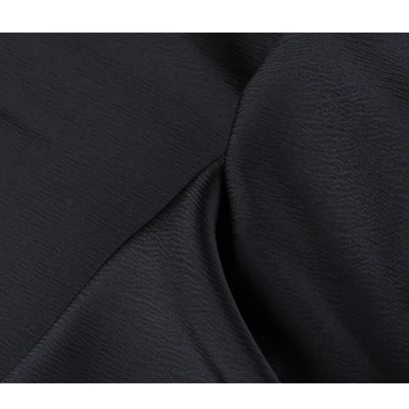 

CF492 1m Ultra Luxury Lustrous The Mysterious Black MoireTexture Satin Fabric Women's Fashion Formal Dress Haute Couture Fabrics