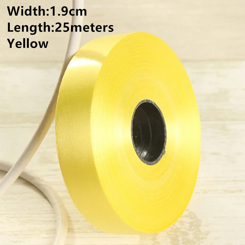 1.9cm Yellow Новинка 1 рулон Width1cm-3.2cm бумажная лента ветровой колокольчик может быть завязана с воздушным шаром может быть разорвана пластиковые ленты можно свернуть ленту - Цвет: 1.9cm Yellow