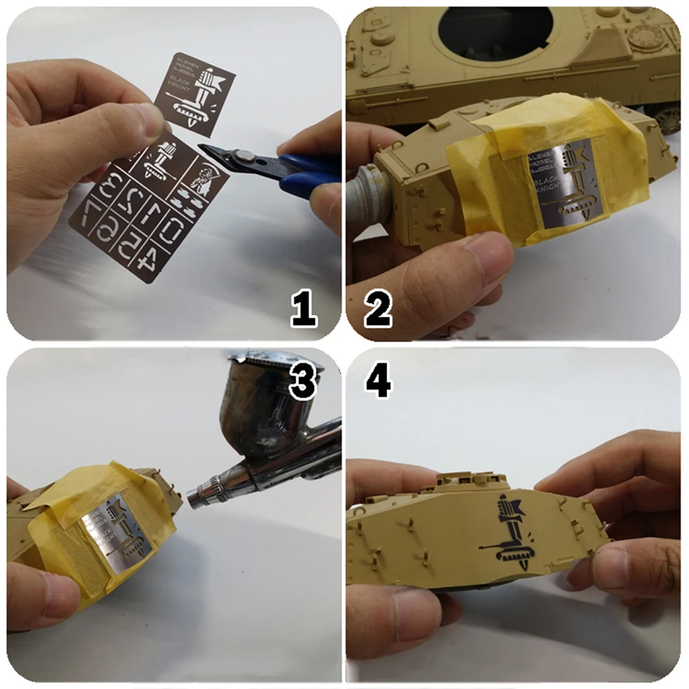 Металлический шаблон трафарета для танка из Израиля IDF масштаб 1/35 наборы моделей