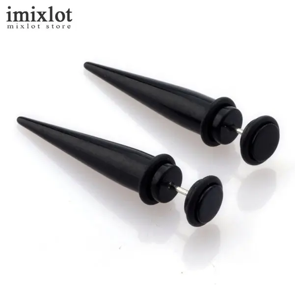 E Black Imixlot, 2 шт., модные серьги-гвоздики, заклепки, шпилька, нержавеющая сталь, спираль, поддельные пирсинг, беруши, хрящи, трауги, пирсинг, 8 цветов - Окраска металла: E Black
