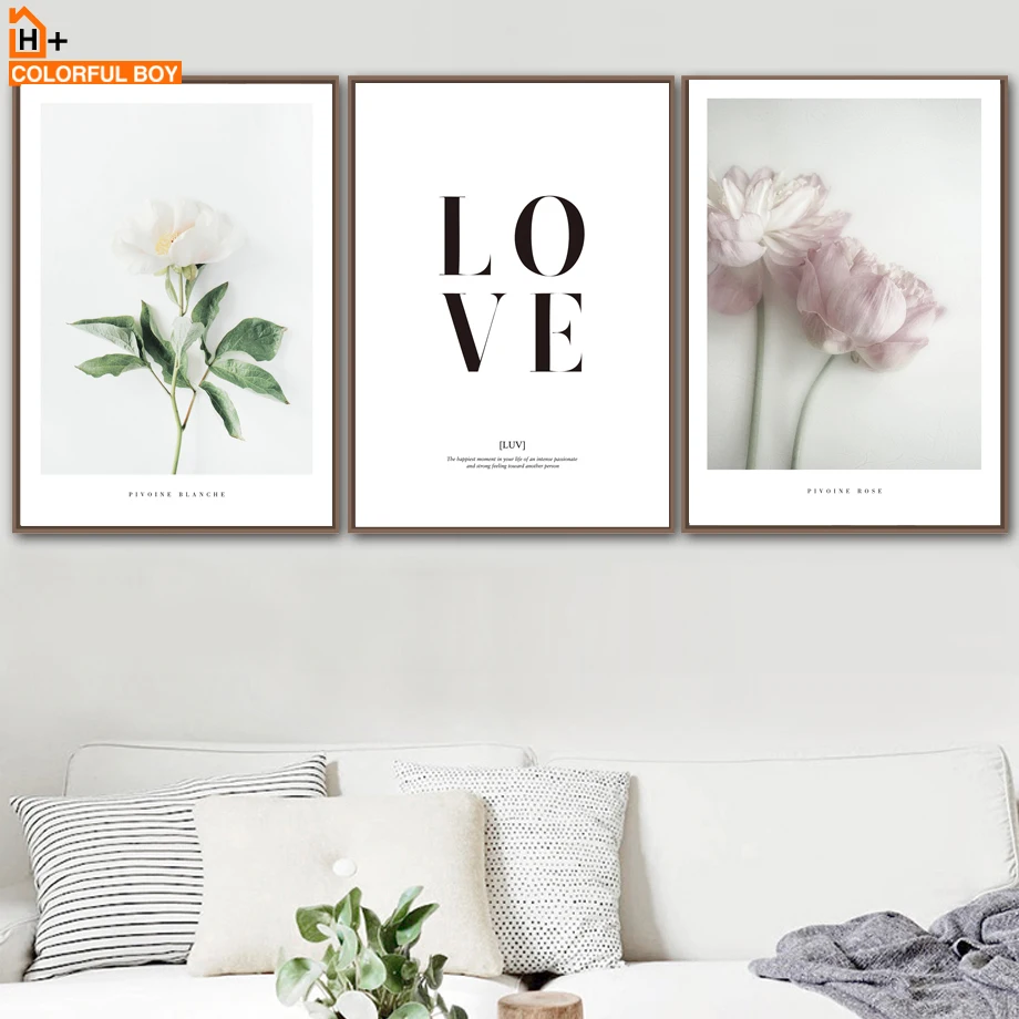 

COLORFULBOY Wall Art Print Quotes Flower Nordic Posters And Prints Canvas Painting Wall Pictures For Living Room Decor