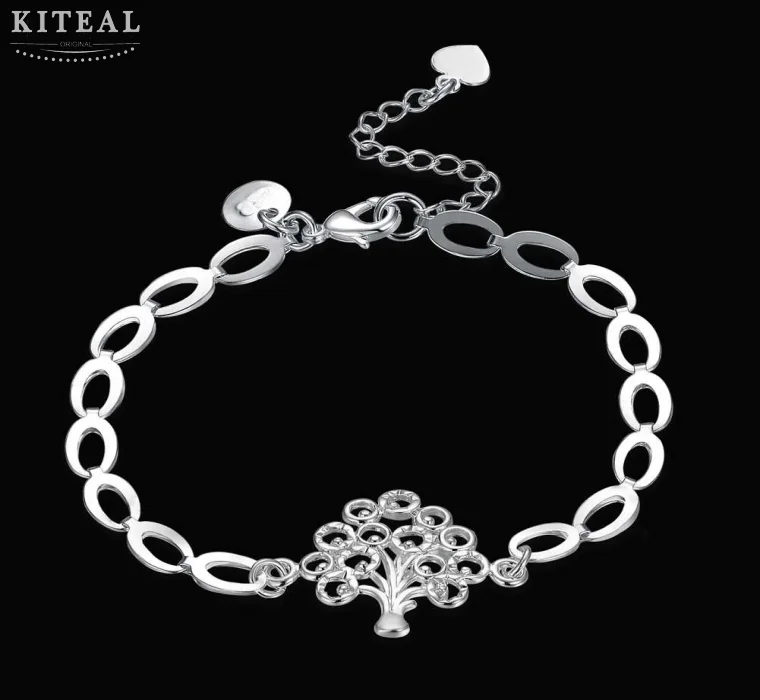 Интернет магазины Индия жизнь дерева серебряные браслеты на запястье mujer collier plaron