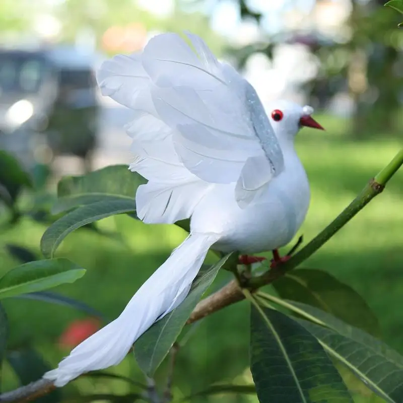 Белый искусственный Peace Pigeon пена перо Крылья орнамент с голубями современные украшения дома аксессуары для рождества Свадебный декор