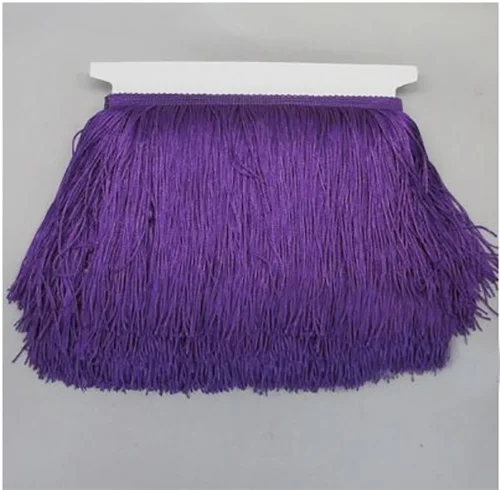 Purple Длинные 15/20/30 см, 2 шт/комплект ярда кружевной отделкой сапоги с бахромой в стиле «сделай сам» латинские танцы платье этап одежда аксессуары декоративные кисточки для штор JK139 - Цвет: Purple