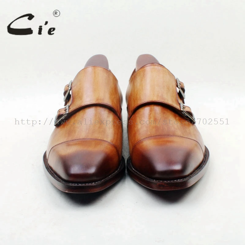 Квадратный носок верх из натуральной кожи стелька подошва коричневый цвет на