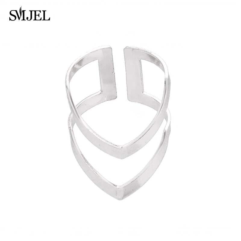 SMJEL 10 шт-R248 оптовая продажа Бохо панк двойные линии V кольца на Шевроны для женщин