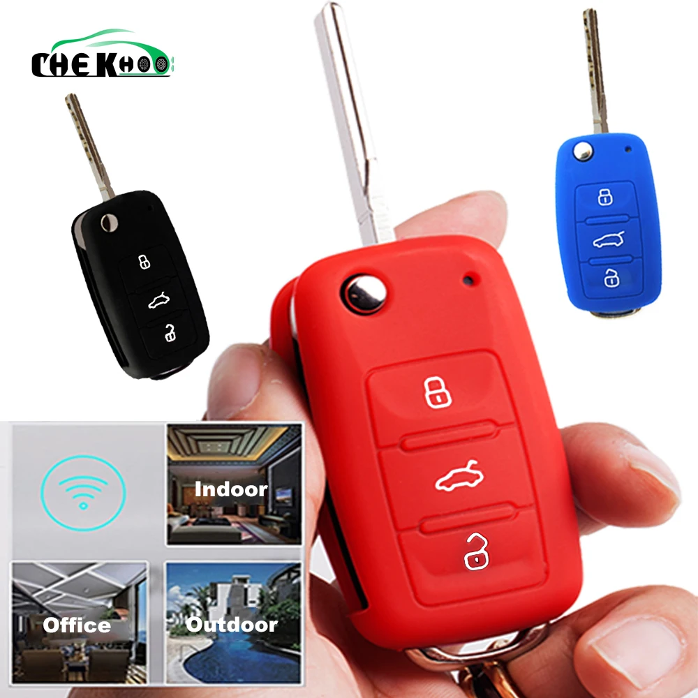 Модный силиконовый чехол для автомобильного ключа VW Golf Bora Jetta POLO GOLF Passat Skoda Octavia A5