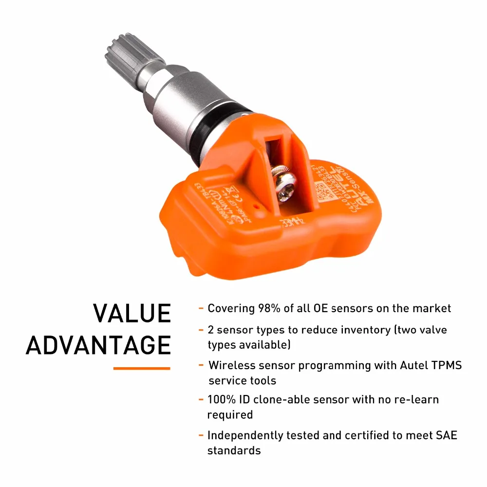 Autel TPMS Сенсор MX-Сенсор 433 МГц Инструменты для ремонта шин TPMS Сенсор Поддержка программирования с TS501 TS508 MX Сенсор 433 МГц