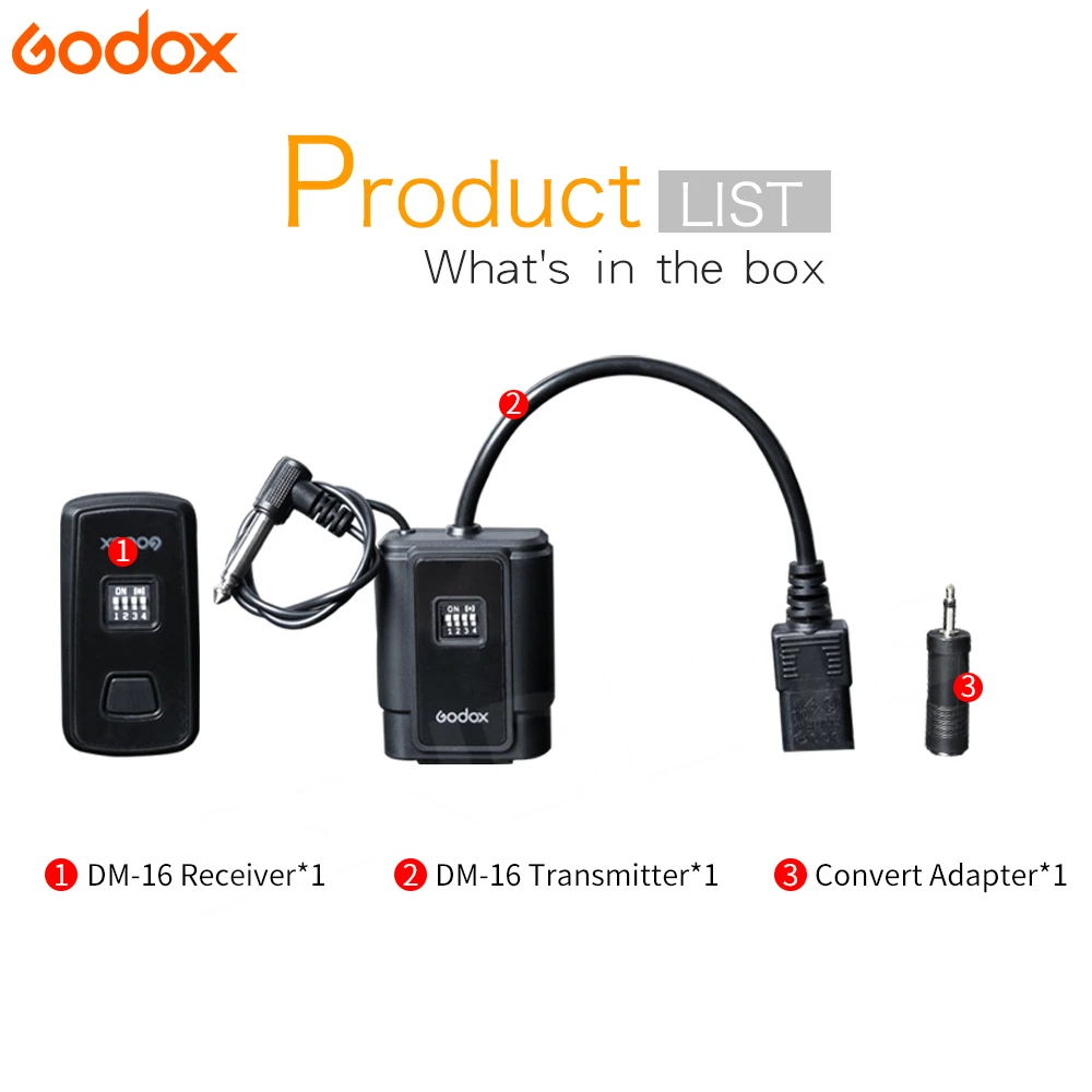 Godox студийная вспышка триггера DM-16 16-канальный Беспроводной радио передатчик и приемник для цифровой зеркальной камеры Canon Nikon Olympus Pentax для цифровой зеркальной камеры