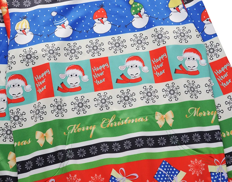 2019 модные Рождественские толстовки для взрослых пуловеры с принтом Санта-Клауса