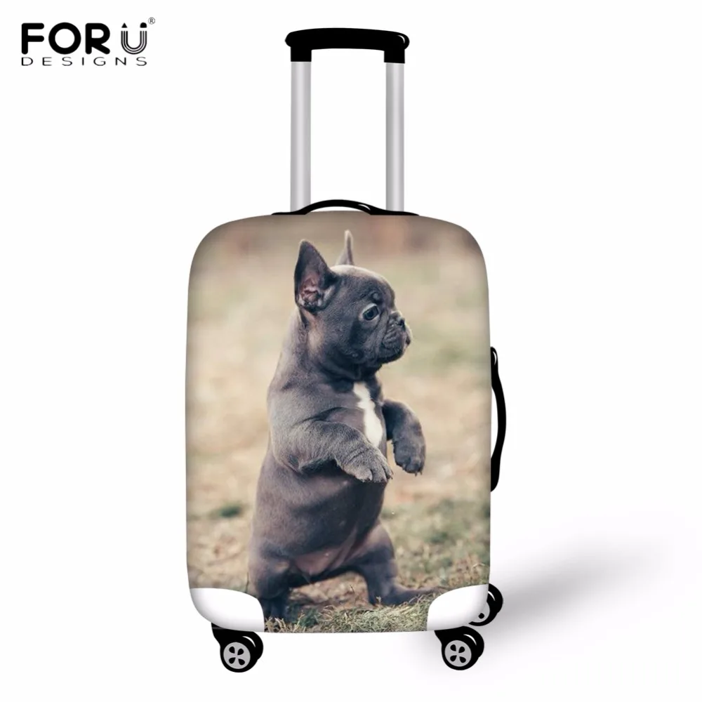 FORUDESIGNS Kawaii 3D Щенок Французский бульдог шаблон багаж Защитные чехлы для 18 30 дюймов