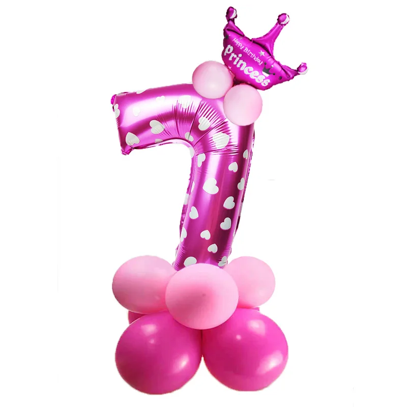 Figure Balloon 7 Шар Цифра количество шар День Рождения украшения Дети шар 1-й воздушный шар на день рождения номер надувные цифры деко день рождения - Цвет: Figure Balloon 7