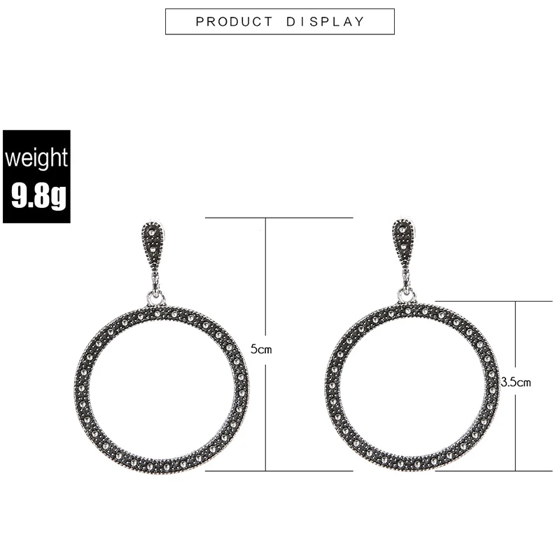 2018 Висячие большие круглые серьги для женщин модные простые женские