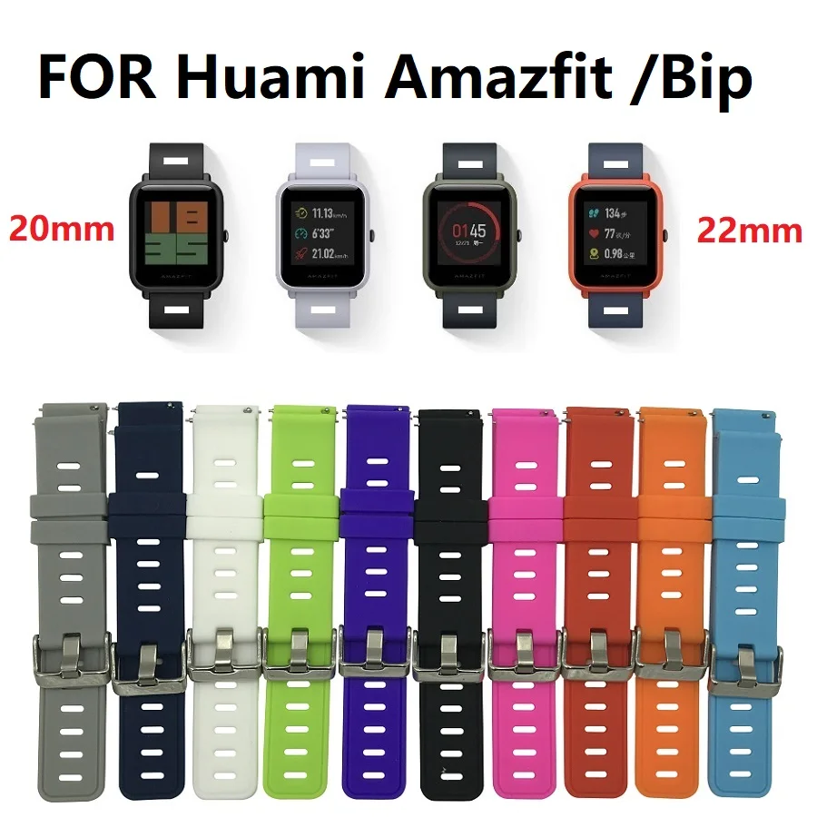 20 мм силиконовый ремешок для часов для Huami Amazfit Bip PACE Lite Youth сменный ремешок для Huami GTS наручные часы для Amazfit Stratos 2