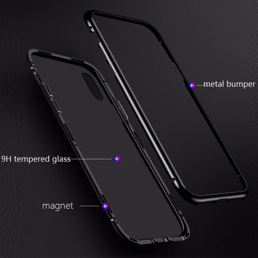 Магнитный адсорбционный металлический чехол для iphone 6 6s 7 8 роскошный из