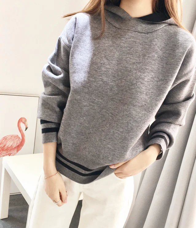 Пуловер Blusas De Inverno Feminina новые весенние Для женщин кашемировый свитер вязать письмо Sweate свободные с длинными рукавами свитер женщина - Цвет: Серый