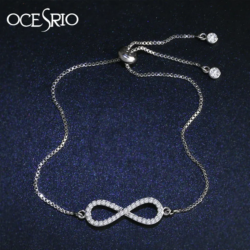 Браслет OCESRIO с фианитом и камнем бесконечности женский браслет дружбы подвесками