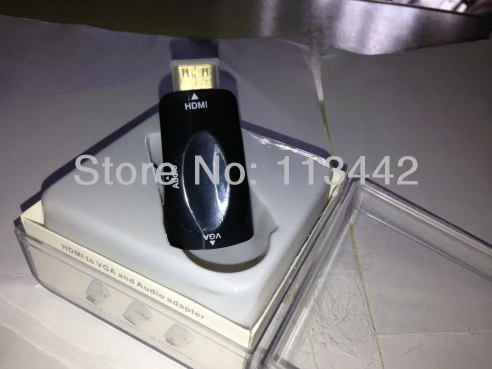 Черный мини-hdmi телевидение высокой чёткости 1080 p чтобы VGA с 3 5 мм аудио