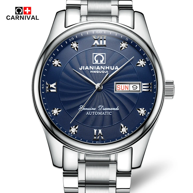 

2017 Top Luxury Brand CARNIVAL Men Automatic Mechanical Watch Full Steel Mens Watches Sports Military Wrist Watches Waterproof
