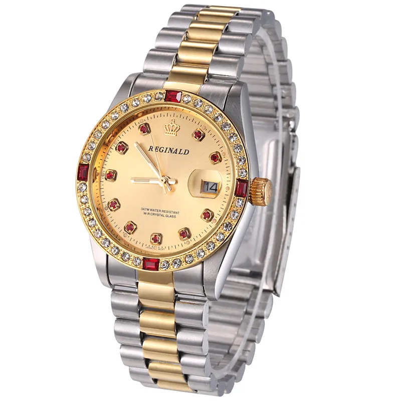 Мужские Аналоговые кварцевые часы с датой из нержавеющей стали | Наручные