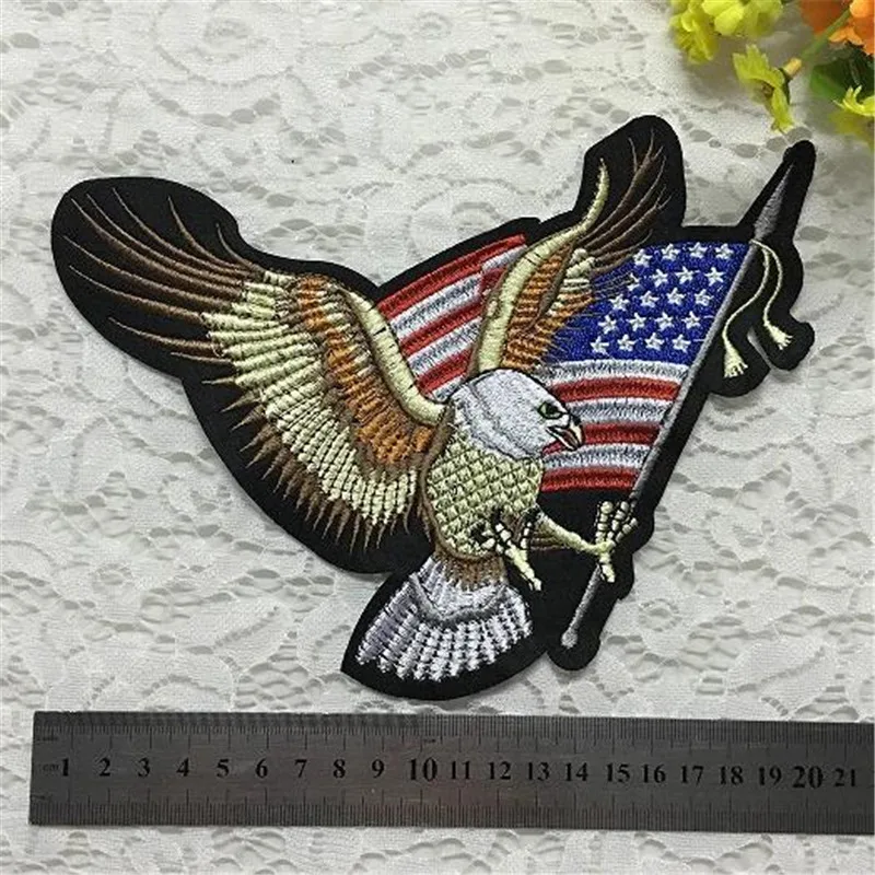 Women/Men/Kids 20cm eagle american flag embroidery patches for clothing deal with it patch clothes Diy T-shirt/Jeans/Coat | Дом и сад