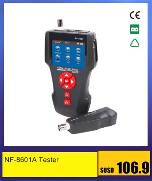 NF-868 цифровой кабель тестовый er трекер для RJ45, RJ11, BNC, USB, анти-помех металлический кабель тест перекрестных помех/короткого замыкания/длина NF_868