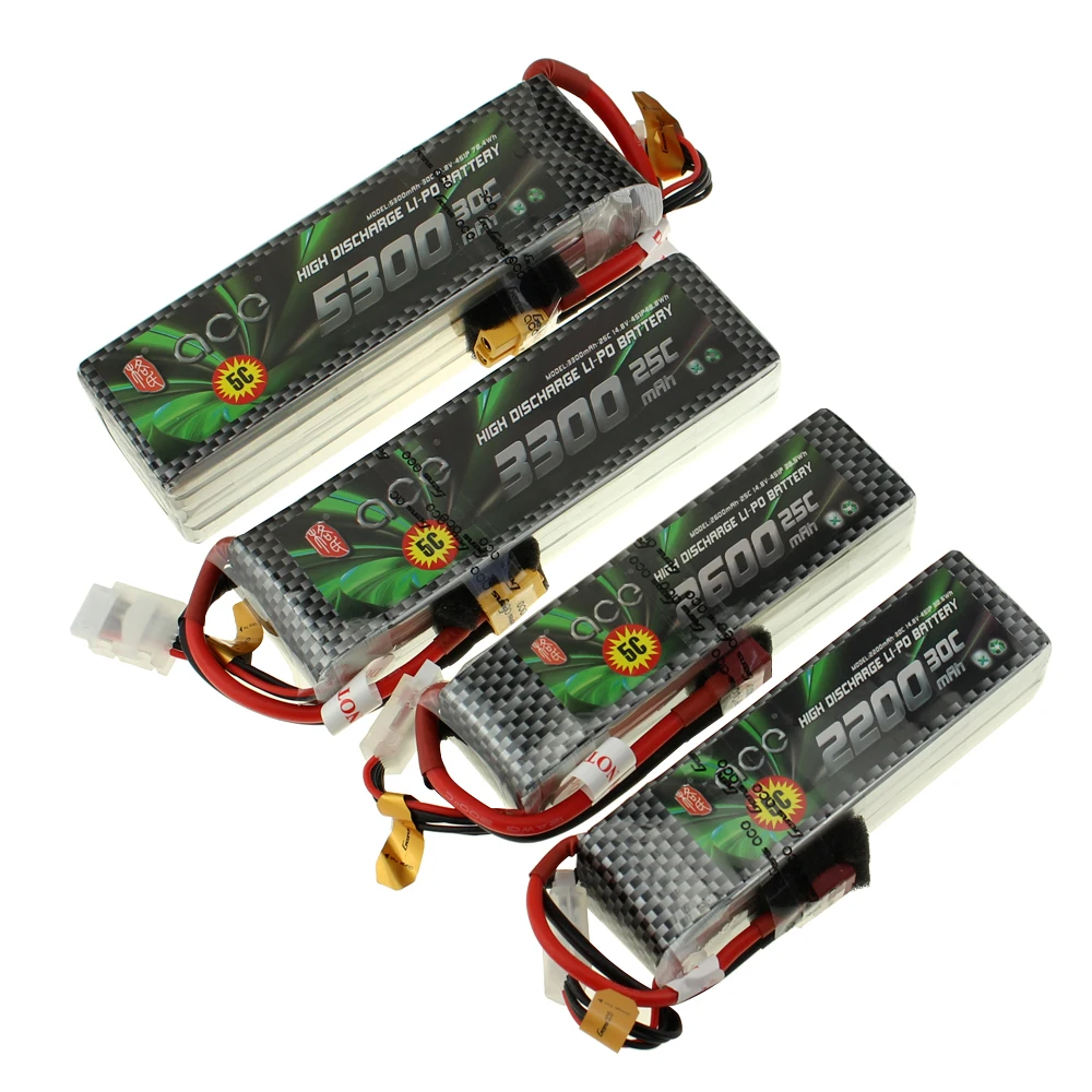 4S Lipo Battery Gens ACE Lithium Batteries 14.8V 4S 2200 2600 3300 5300MAH 25C 30C T/XT60 Plug Four Axis Fixed Wing Car Boat