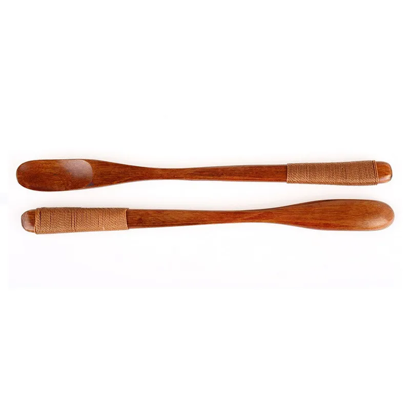 

300pcs/lot wooden spoons Natural Long Handle Stirring Wood Spoons for Drink Dessert Honey Coffee spoon 20.5x1.5cm