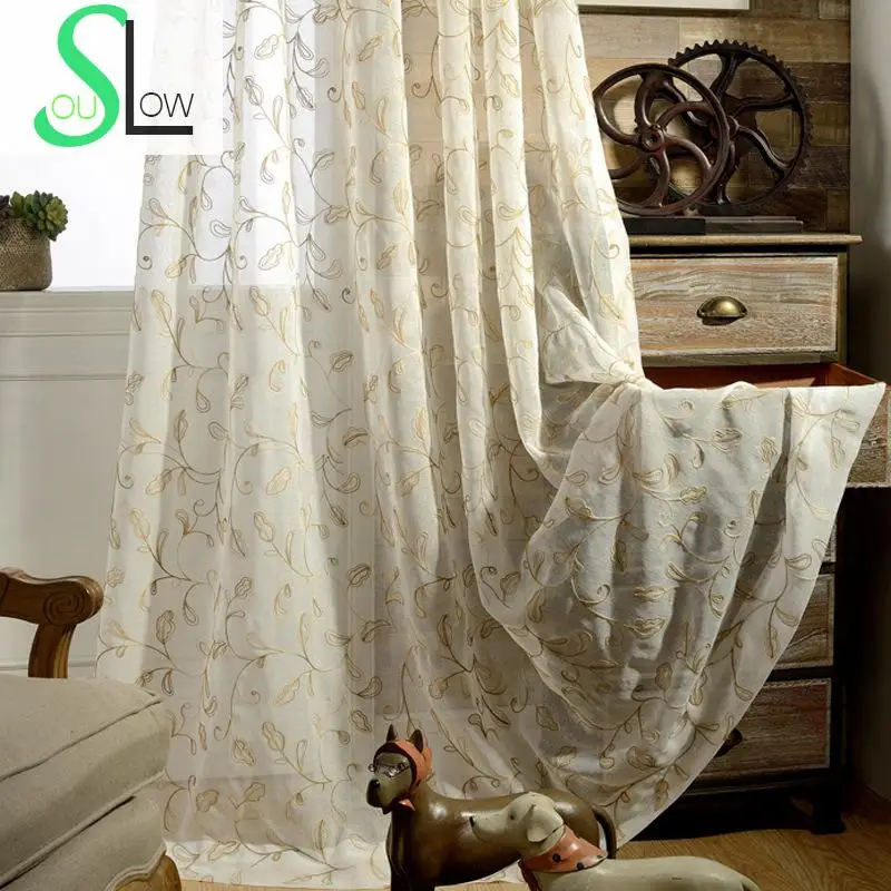 Занавески Slow Soul в виде тыквы с цветочной вышивкой занавески для гостиной тюля