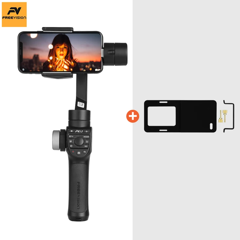 add gopro adapter Freevision Vilta-m Pro смартфон карданный 3-осевой Ручной Стабилизатор для iPhone samsung GoPro 7 6 PK Vilta m гладкий 4 Осмо 2 - Цвет: add gopro adapter
