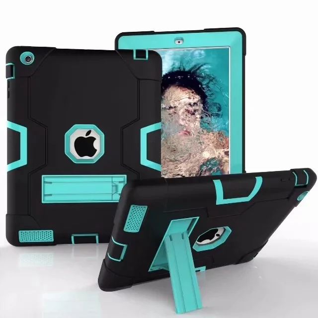 BB Бронированный чехол для ipad 2 3 4 Funda детский безопасный сверхпрочный силиконовый Жесткий Чехол для Apple ipad 234 9,7 дюймов чехол для планшета+ пленка+ ручка - Цвет: BB