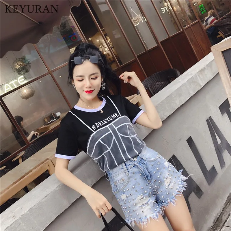 2019 женские летние джинсовые винтажные шорты с высокой талией Короткие джинсы для