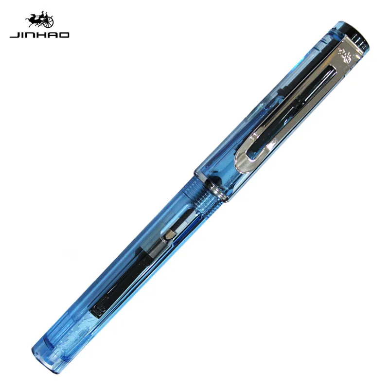 6 шт набор JINHAO 599 Роскошная перьевая ручка 0,5 мм перо ABS Прозрачный держатель для ручек чернильные ручки для письма школьные и офисные принадлежности