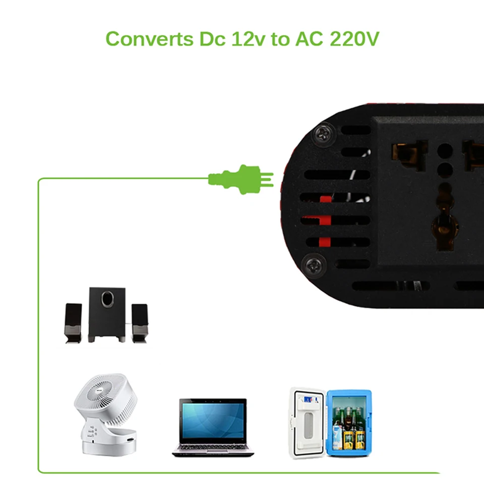 Onever инвертор 12 В 220 В 300 Вт инвертор с двойной usb зарядкой автомобильный преобразователь 12 В до 220 В 50 Гц трансформатор адаптер выход