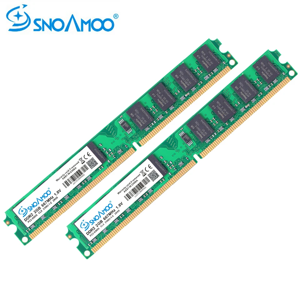 SNOAMOO Настольный ПК DDR2 2 Гб Ram 800MHz 667Mhz PC2-5300U 240Pin 1 8 V память для Intel и AMD полностью