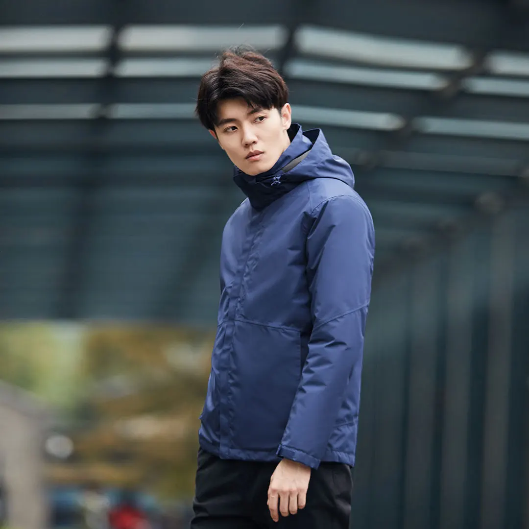 Men Blue XLL Xiaomi 3 в 1 куртка для путешествий Водонепроницаемый бомбер Для мужчин Для женщин куртки для пар куртка из искусственной кожи pu ветровка куртка с капюшоном в стиле хип-хоп Уличная одежда - Цвет: Men Blue XLL