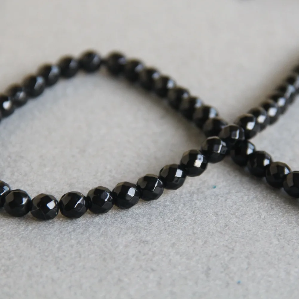Камни женские черные полуобработанные для изготовления украшений 15 дюймов 8 мм