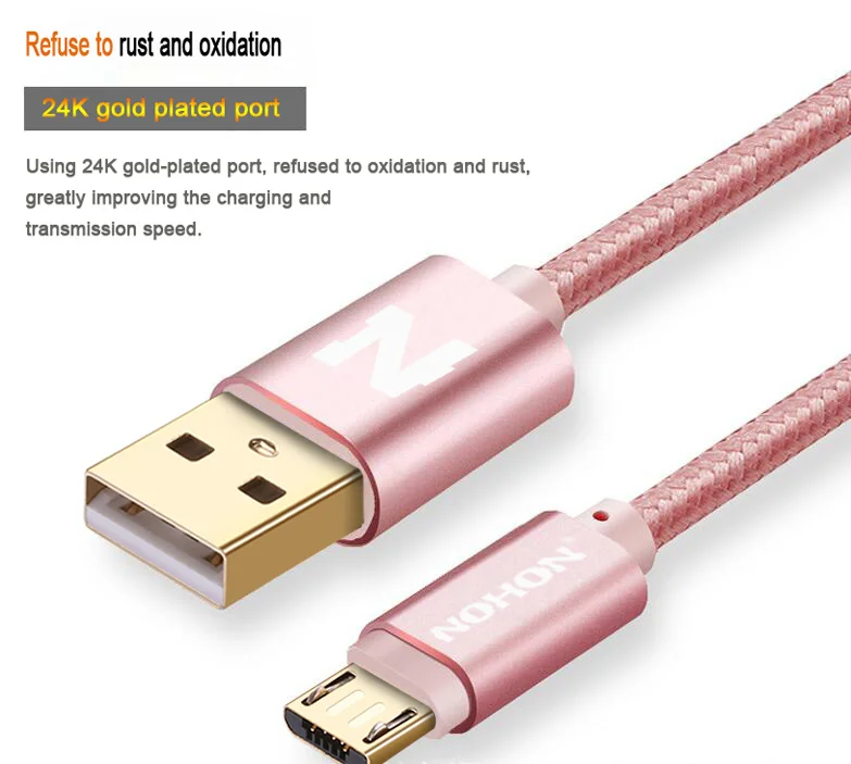 NOHON 3 м 2 м 1 м Micro USB кабель Быстрая зарядка Mirco USB кабели для samsung Xiaomi Android провод для зарядки мобильного телефона шнур для передачи данных